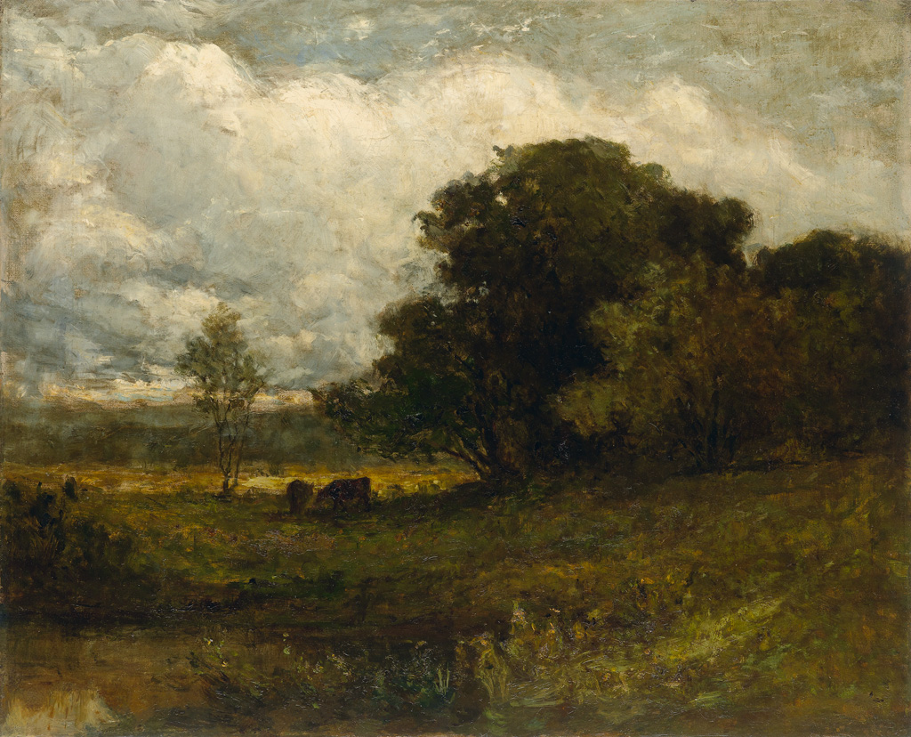EDWARD M. BANNISTER (1828 - 1901) Untitled (Rhode Island Landscape with Cows).